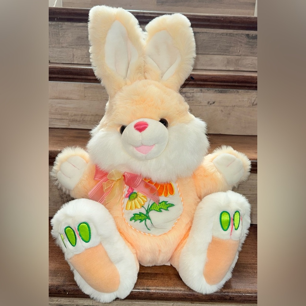 Vintage Tb Trading Easter Bunny Rabbit Plush Dan Dee Hoppy Hopster Floppy Floral